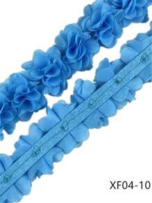 19 Colors Available, 13pcs 5cm Width 3D Chiffon Flower DIY Trim For Headband, Shoes, Hat Decoration