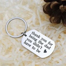 Father's Day Gifts Step Dad Father Keychain Birthday Gifts - Silver - View 3