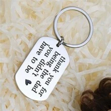 Father's Day Gifts Step Dad Father Keychain Birthday Gifts - Silver - View 2