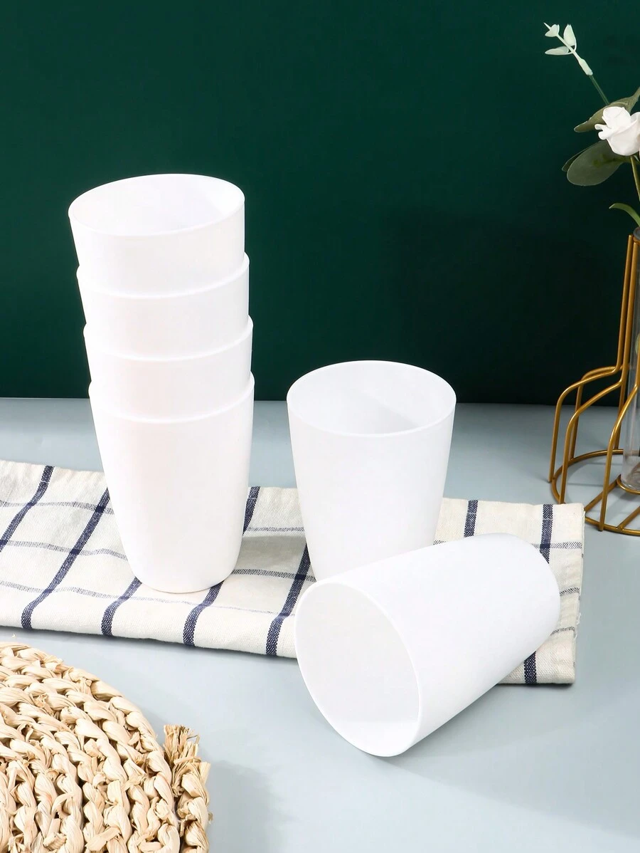 246 pièces de gobelets en plastique réutilisables, adaptés pour les hôtels, les cuisines domestiques, les pique-niques et le camping - blanc pur - Voir 1