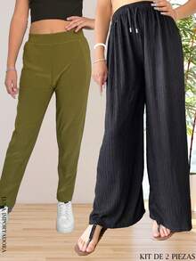 Set de pantalones para dama con diferente estilo para cualquier ocasión - Negro - Ver 1