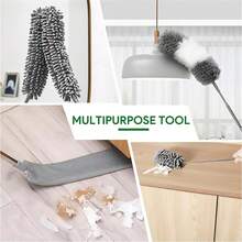 Set de limpieza de plumero, plumero extensible de 16-83 pulgadas para limpieza, plumero de microfibra reutilizable, flexible y lavable para abanicos, techos altos y telarañas en esquinas - Multicolor - Ver 7