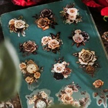CANDY POETRY 1 Gói/40 Miếng Dán Tài Khoản Bàn Tay Thẩm Mỹ Retro Với Chủ Đề Hoa Hồng, Chất Liệu Cắt Dán Và Trang Trí DIY Cho Sổ Lưu Niệm Và Đồ Dùng Văn Phòng Phẩm Trường Học, Quà Tặng Lễ Hội - Xem 5