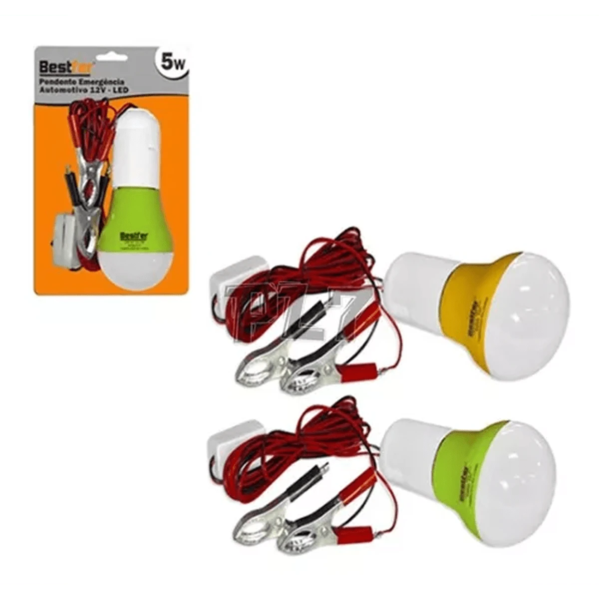 Luz Luminária Pendente Emergência Automotivo 12v Com Led 5w - Multicolorido - Visão 1