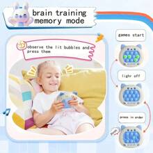 Quick Push Pop Game Fidget Toys Pro For Kids Adults, Handheld Game Fast Puzzle Game Machine, Push Bubble Stress Toy, Relief Party Favors - Blue - View 5