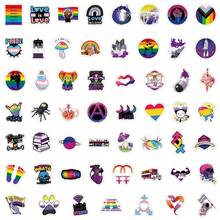 62入組 LGBTQ主題防水貼紙，適用於創意相簿、日記、筆記本電腦、桿、滑板、水瓶、電腦、手機、卡通、硬質帽等，提供汽車貼紙和貼花 - 彩色 - 查看 3