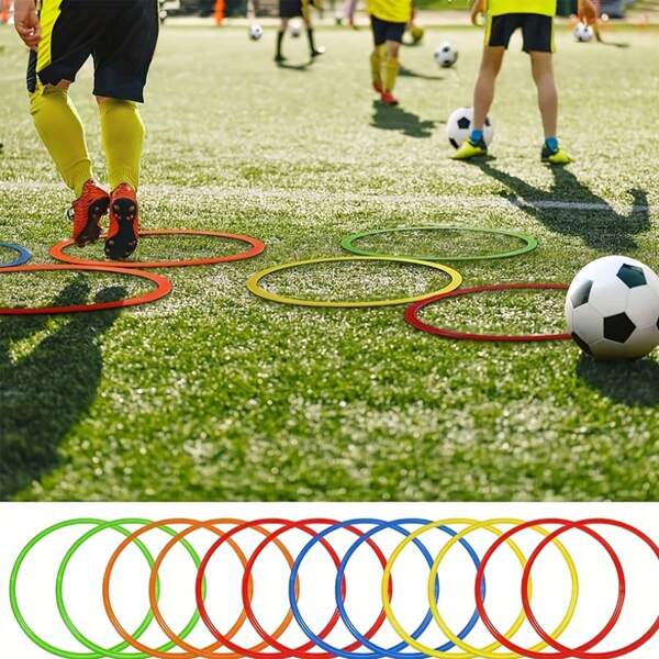 Marelle, jeu de saut, cerceau d'agilité, équipement d'entraînement au football, accessoires de sport (couleur aléatoire), équipement de plage pour jeux de natation