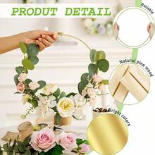 1pc Metal Floral Hoop Rings DIY Macrame Hanging Crafts Wedding Table Centerpieces Decoration Christmas Flower Wreath Garland - Gold - View 9