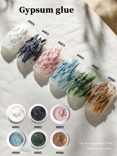 HEFENNA 1罐8克装 - 3D浮雕彩绘石膏美甲凝胶 - 创意砂纹UV凝胶指甲油设计 - 无需封层 - 美甲雕塑凝胶 - 适合夏季DIY/沙龙美甲，送给女性和女孩的礼物