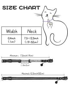 定制反光宠物项圈，可调节扣环，防止窒息危险，带铃铛和硅胶铭牌，适合中小型母猫/公猫，可爱时尚，适合日常使用 - 橘色 - 查看 4