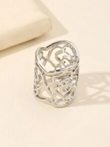 1 件装女士锌合金玫瑰花圆柱形简约围巾固定装饰带丝巾扣情人节 - A - 查看 3