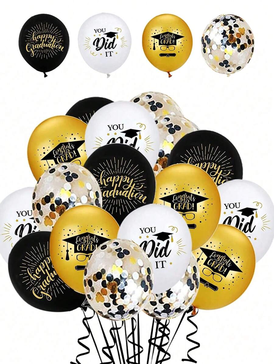 Set de 10 globos de látex decorativos para fiesta de graduación para decorar y celebrar la temporada de graduación