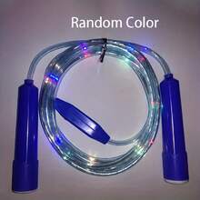 Cuerda de saltar con luz LED - Diseño de fibra óptica colorido - Resistente y flexible para ejercicios y diversión - Uso de día y noche (estilo al azar) - Todas las especificaciones - Ver 3