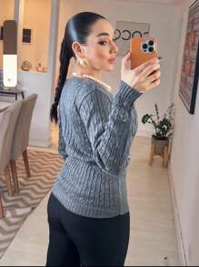 Women Cardigans - Dark Grey - View 3