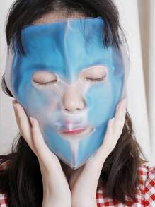 1pc Ice Face Mask, Cooling  Facial Mask, After-Surgery Cold Compress For Facial Swelling, Comfortable Eye Mask Ice Pack - Blue - View 2