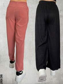 Dúo de pantalones para dama de diferente presentación para cualquier ocasión - Negro - Ver 2