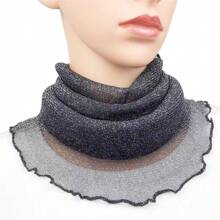 1 pieza Cuello de cisne de unicolor para mujer con cobertor de máscara facial transparente delgado. Accesorios de mujer para invierno y otoño