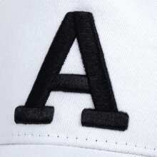 1 pieza Gorra de béisbol bordada con letra 'A' para hombre, Gorra de camionero con protección solar para deportes al aire libre para viajes de primavera y otoño, playa y fiestas, ajustable - Multicolor - Ver 6