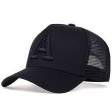 1 pieza Gorra de béisbol bordada con letra 'A' para hombre, Gorra de camionero con protección solar para deportes al aire libre para viajes de primavera y otoño, playa y fiestas, ajustable - Multicolor - Ver 7