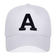 1 pieza Gorra de béisbol bordada con letra 'A' para hombre, Gorra de camionero con protección solar para deportes al aire libre para viajes de primavera y otoño, playa y fiestas, ajustable - Multicolor - Ver 4
