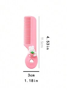 1 peine portátil para cabello de niña con diseño de dibujos animados, entrega de color aleatorio - Multicolor - Ver 2