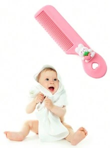 1 peine portátil para cabello de niña con diseño de dibujos animados, entrega de color aleatorio - Multicolor - Ver 1