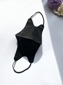 10入組黑色3D實心成人一次性無紡布口罩，可以防塵、防曬，一般適用於成人（S-M碼） - 黑色 - 查看 8