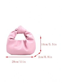 Fashion Simple Ruffle Cloud Design Handbag Shoulder Bag, Versatile - Pink - View 10
