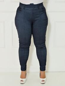 Plus Size Pants - 藏蓝色 - 查看 1