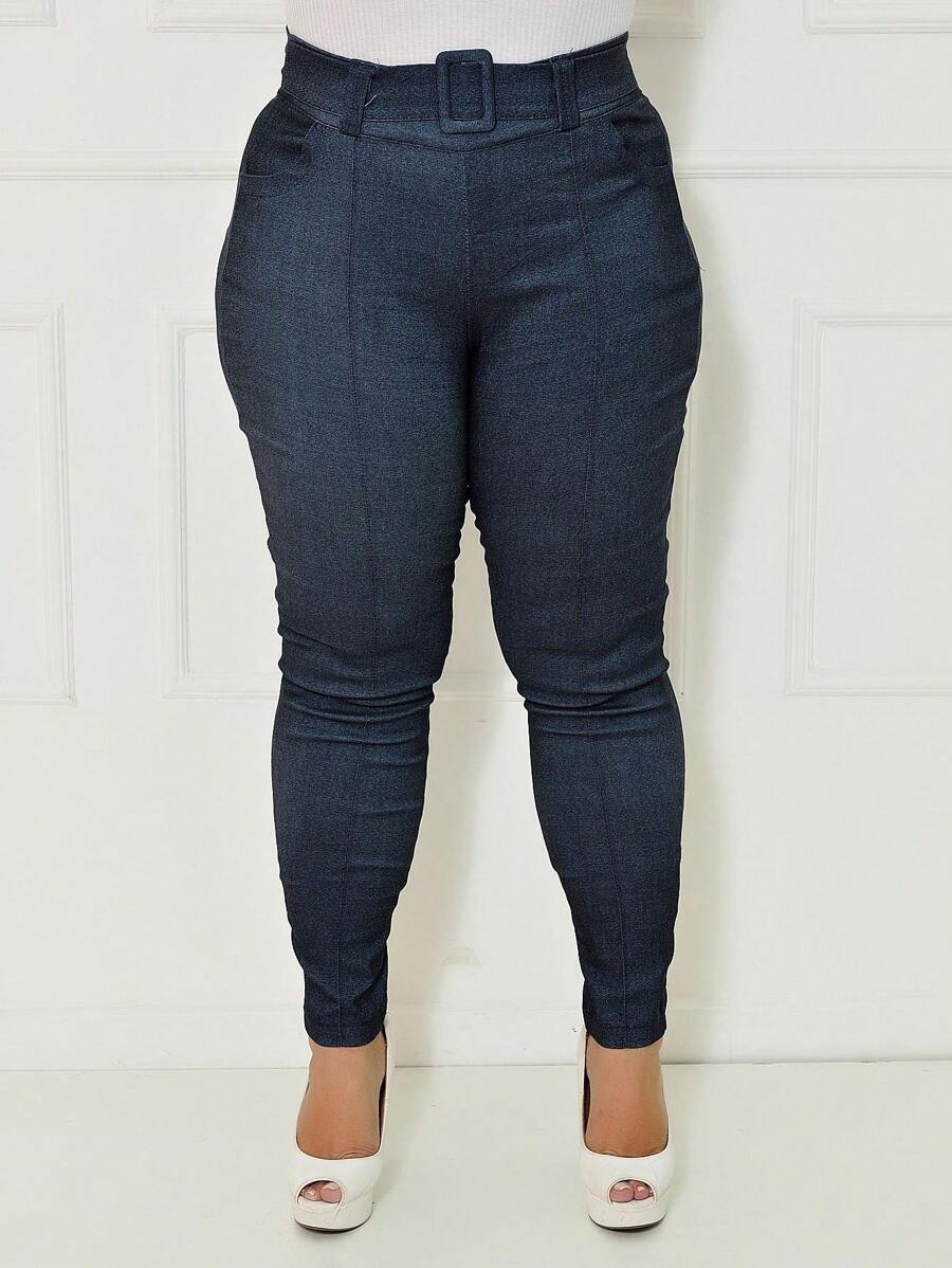 Plus Size Pants - 藏蓝色 - 查看 1