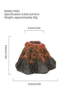 樹脂假火山魚缸裝飾，包括氣泵套裝，易於安裝，適用於水族箱造景 - 彩色 - 查看 5