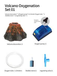 樹脂假火山魚缸裝飾，包括氣泵套裝，易於安裝，適用於水族箱造景 - 彩色 - 查看 7