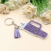 1入組閃亮水杯造型鑰匙扣，採用亞克力材質製成，精細且新穎，適用於杯子愛好者作為小禮物 - A - 查看 5