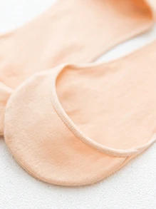 5pairs Women Skin-Colored Ultra Invisible Lightweight Low Vamp Silicone Anti-Slip Short Leg Warmers For High Heels