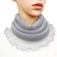 1 pieza Cuello de cisne de unicolor para mujer con cobertor de máscara facial transparente delgado. Accesorios de mujer para invierno y otoño