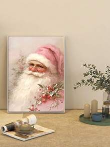 可爱圣诞老人 5D 钻石画套装，全圆形钻石 DIY 钻石艺术工艺品，适合成人和初学者，家居墙壁客厅装饰 - 彩色 - 查看 5