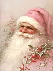 可爱圣诞老人 5D 钻石画套装，全圆形钻石 DIY 钻石艺术工艺品，适合成人和初学者，家居墙壁客厅装饰 - 彩色 - 查看 4