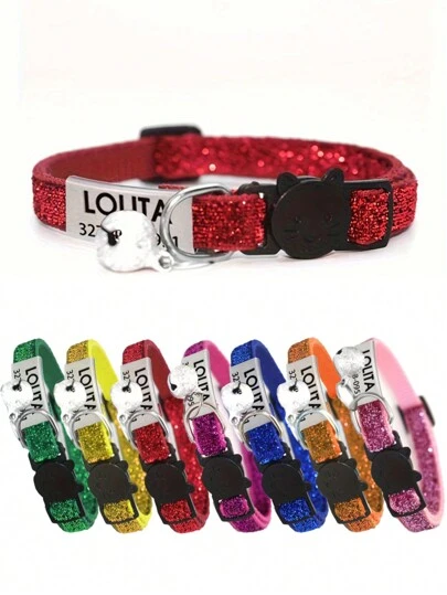 1 pièce Collier ajustable doux personnalisé pour chat, boucle réfléchissante conçue avec clochette pour prévenir l'étouffement, convient pour le port quotidien des animaux de compagnie de petite et moyenne taille