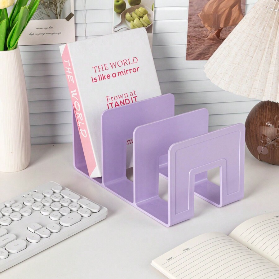 2pcs Bookends Book Organizer, A4 Size Separator Panels Desktop Office
