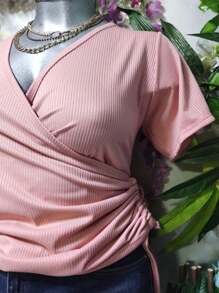 BLUSA TALLA CURVY DOBLE JARETA MOD. NALA TELA FRESCA RIF TEXTURA LIGERA - Rosa - Ver 4