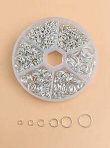 1 Caixa / Conjunto de Anéis Separadores para Produção de Joias, Anéis Duplos Fechados de Artesanato, Abridor de Laços para Colares e Pulseiras, Anel Dividido, Anéis Chave Pequenos a Granel, Conector de Corrente Chave em Metal para DIY Acessórios de Artesanato