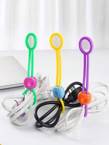 10pcs Mixed Color Snack Bag Sealing Ties, Colored TPE Material Sealing Strips, Suitable For Household Food Freshness Sealing, Clip Binding Rope, Loop Buckle - Multicolor - View 4