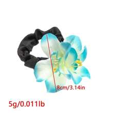 1 Stück bunte künstliche Orchideen Blume Haargummi, frische Blumen Dehnbare Haargummis für Hochzeit, Party und Urlaub, Haaraccessoires, Zopfhalter, Haargummis, Haarseil, Haargummis für Zöpfe