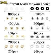 1 Box White Soft Polymer Clay Bead Necklace & Bracelet Making Kit, 15/24 Summer Jewelry Grid Set, 4mm 6mm 8mm 10mm Faux Pearl For Friendship Jewelry Making, DIY Beading Decor, Spacer Beads, Suitable For 8-12 Years Old Girls, Ideal Gift For Holidays - Pure White - View 8