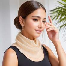 1 pieza Cuello de cisne de unicolor para mujer con cobertor de máscara facial transparente delgado. Accesorios de mujer para invierno y otoño