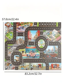 1pc Popular Game Scene Map Civilization City Parking Lot Game Pad, Waterproof Non-Woven Fabric Mat For Urban Theme Game Traffic Route Map, Suitable For Camping, Children Play And Parent-Children Interactive Games (Note: The Product Does Not Include Engineering Road Sign Models And Car Models)