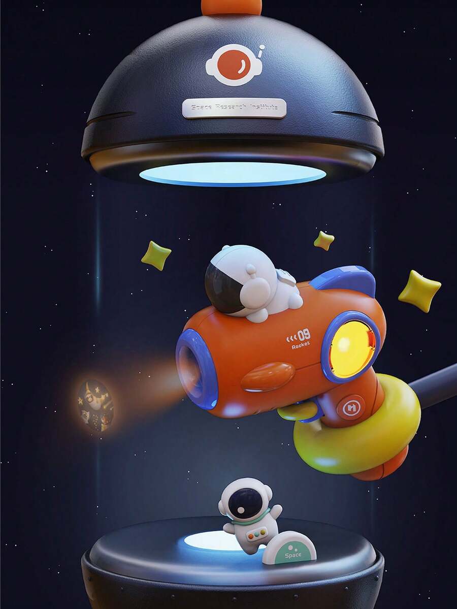 太空人玩具男孩，太空人投影兒童玩具男孩2合1槍玩具，適用於2-10歲兒童