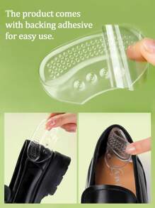1 Pair Transparent Silicone Gel Heel Inserts, Comfortable Insoles For Heel Protection Or Loose Shoes