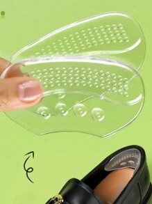 1 Pair Transparent Silicone Gel Heel Inserts, Comfortable Insoles For Heel Protection Or Loose Shoes