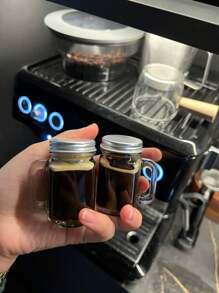 1 peça/2 peças/6 peças de mini xícaras de Espresso, recipiente portátil para café, garrafa de café de bolso, garrafa de leite de vidro, mini jarra selada de 35 ml.